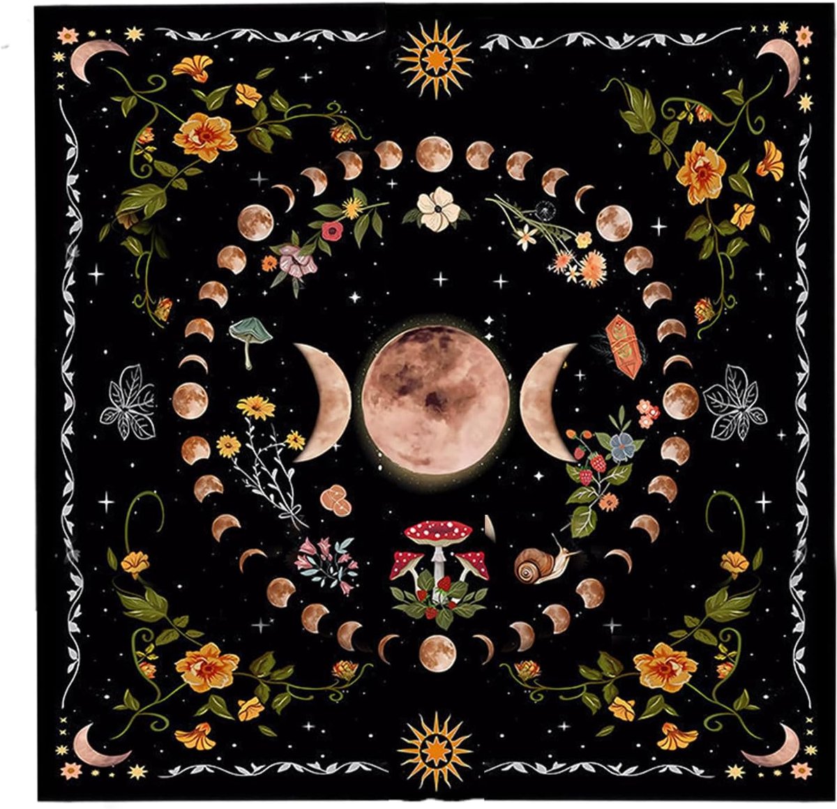 basis voor tarot en orakels, ontwerp geïnspireerd op de maancyclus, creëert een heilige ruimte voor je persoonlijke lezingen en rituelen, hoogwaardige stof vergemakkelijkt de