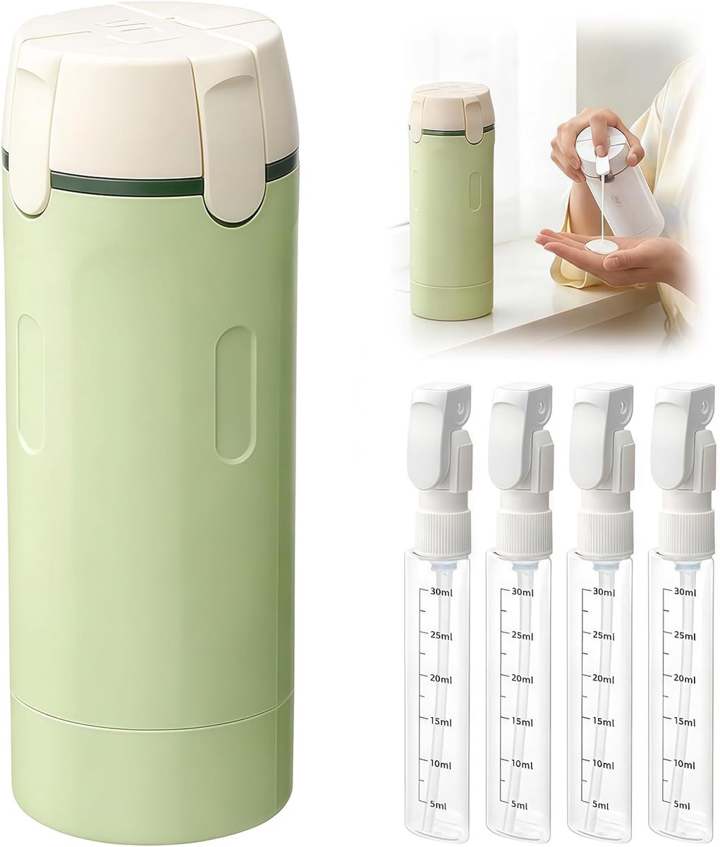 Navulbare Reiseflessen en Reisaccessoireset, Shampoofles Douchegelverdeler als Reistubefles 4-in-1