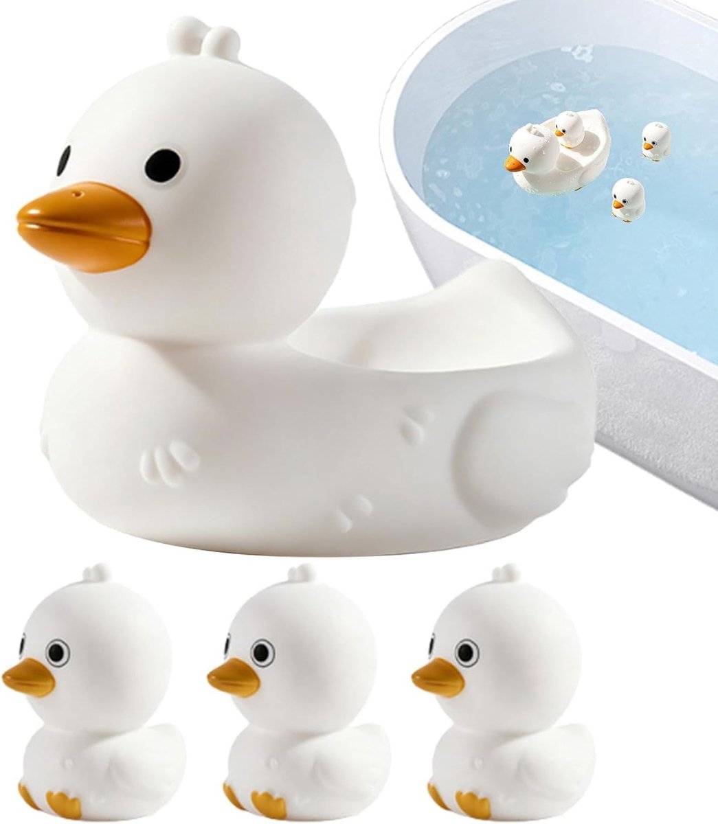 Badspeeltjes 4 Stuks Drijvende Schattige Ganzen | Kinderen Badspeelgoed Voor Zomer Zwembad En Waterspeelgoed Badkamer Douche Verjaardag Cadeau