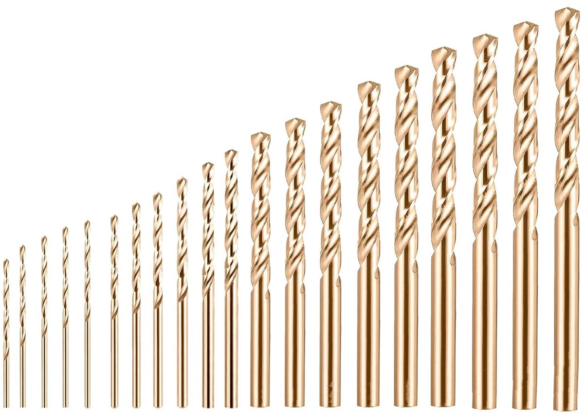 20 stuks, M35 HSS kobalt, 1,1 mm tot 2,0 mm, 2,1 mm tot 3,0 mm, micro-mini-spiraalboren, metaalboorset voor hout, sieraden, aluminium, kunststof, boorgereedschap
