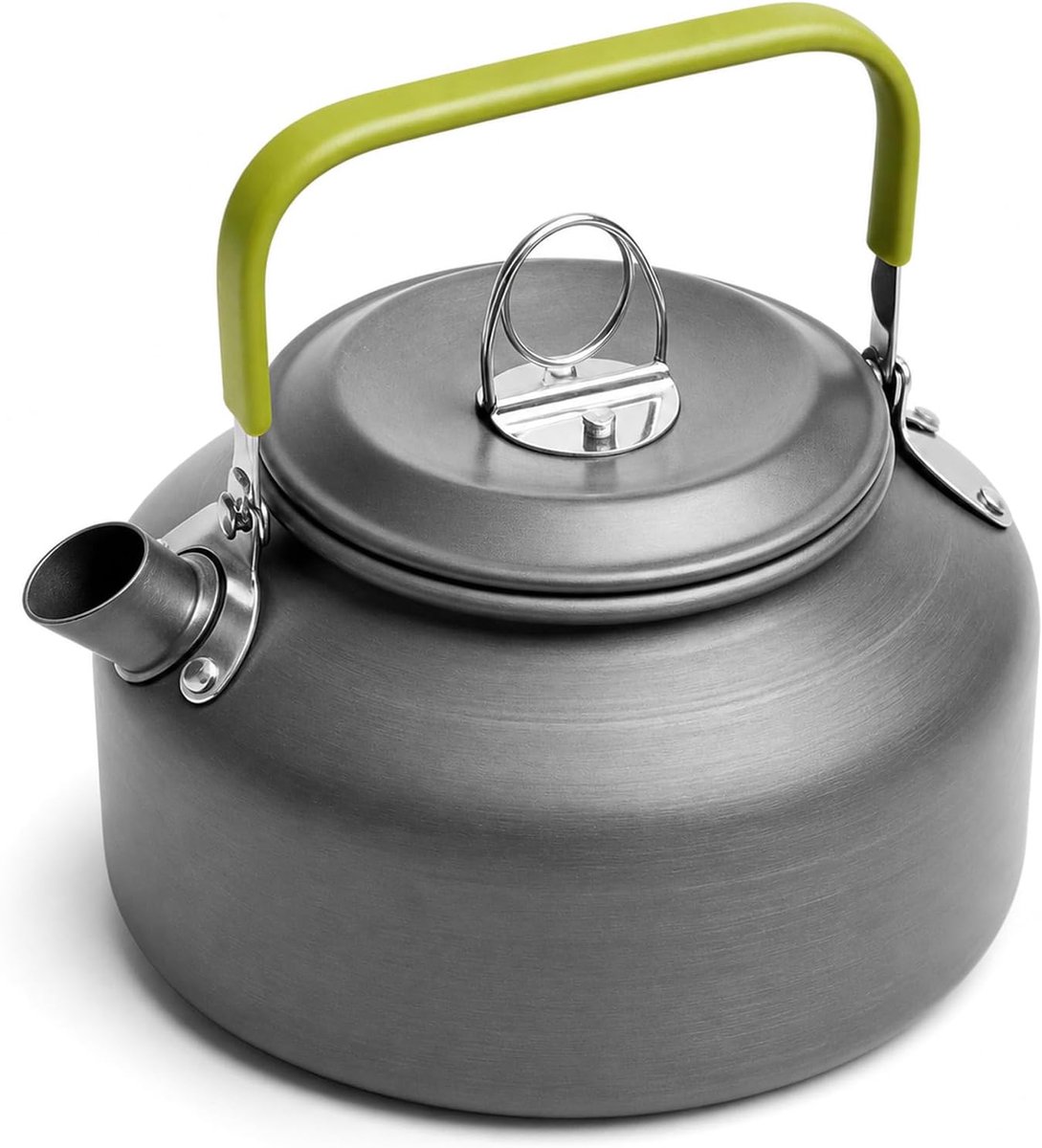 0,8 l, campingwaterkoker, ultralichte theeketel, draagbare kookketel, campingketel met anti-hete greep, voor indoor, outdoor, camping, wandelen, picknick (grijs)