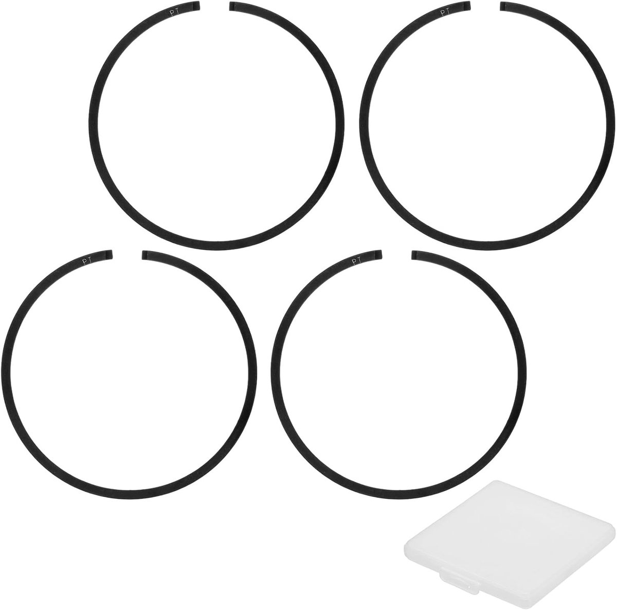 METERXITY Set van 4 zuigerveren voor motor, 47 mm x 1,2 mm dik, smeedijzeren zuigerringset, standaard vervanging voor kleine motoren/motoren/machines [zwart]