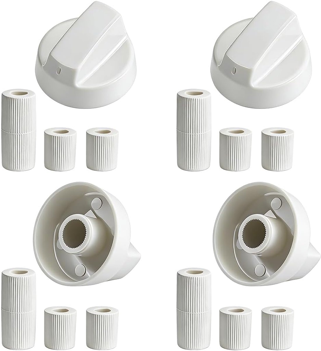 Knoppen voor gasfornuis, met adapters van 6 mm, 7 mm en 8 mm, voor bijna alle fornuizen, fornuizen, gasfornuizen (zwart)