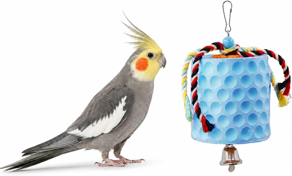 Speelgoed, papegaai snavel slijpen calciumsteen met klokken, vogelkooi accessoires, kooi speelgoed voor valkparkiet parkiet papegaai parkieten rat hamster chinchilla konijn konijn