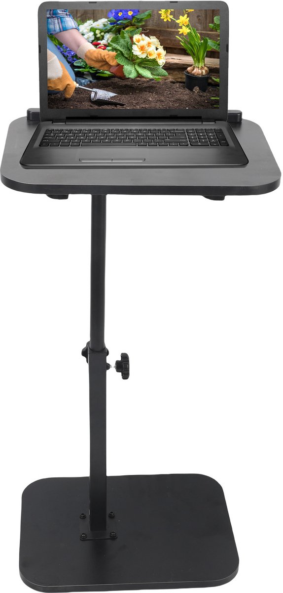 Verstelbare Laptoptafel – 30 x 40 cm – Kantelbaar Tafelblad – Verrijdbaar C-Frame – Voor Bed en Bank