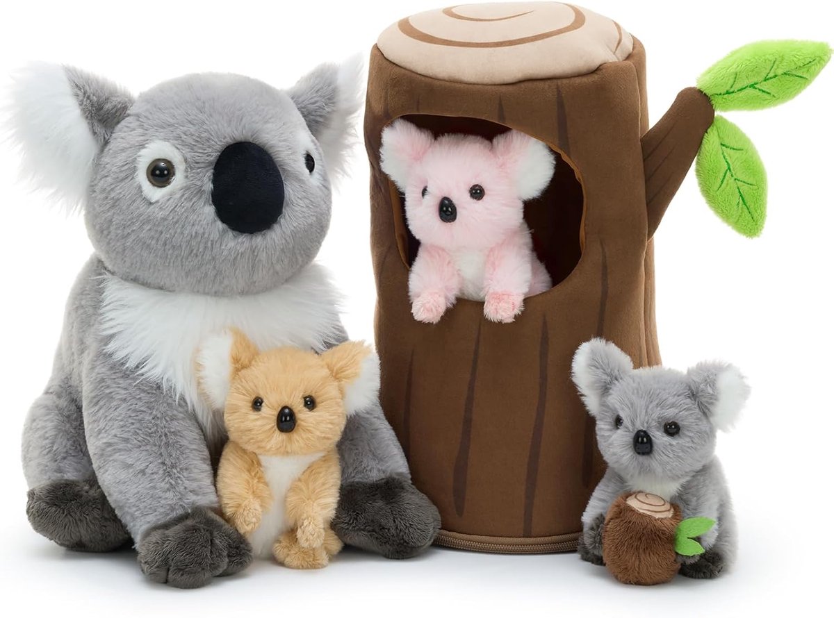 Enorme koala pluche dier, 30 cm, mama met kawaii, groot, koala met stok, realistisch, zacht pluche speelgoed, cadeaus voor meisjes, jongens, verjaardag, Kerstmis, decoratie
