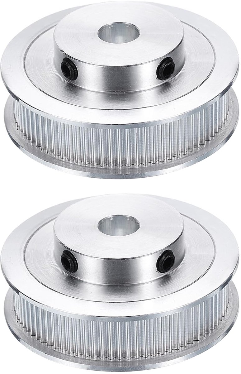 2 stuks GT-2 riemschijf, synchroniswiel, 80 tanden, 8 mm boring, geschikt voor 10 mm brede riem, aluminiumlegering, tandriemschijf voor 3D-printer, CNC-machine