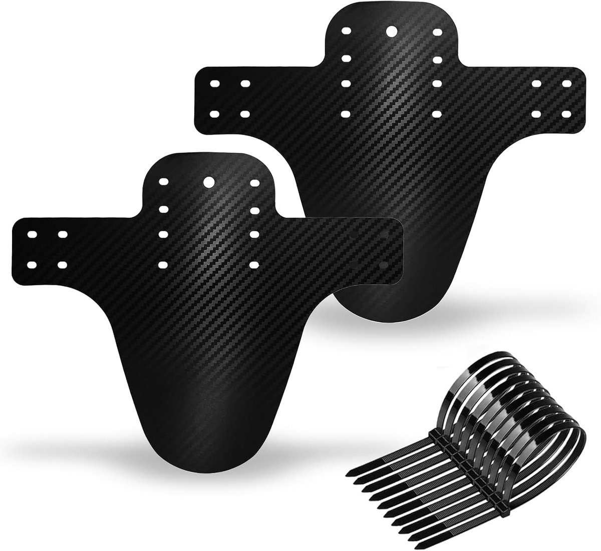 Spatbord voor mountainbike, 2 stuks, spatbord voor en achter, verstelbare accessoires, spatbescherming, universeel, voor mountainbike, racefiets, zwart