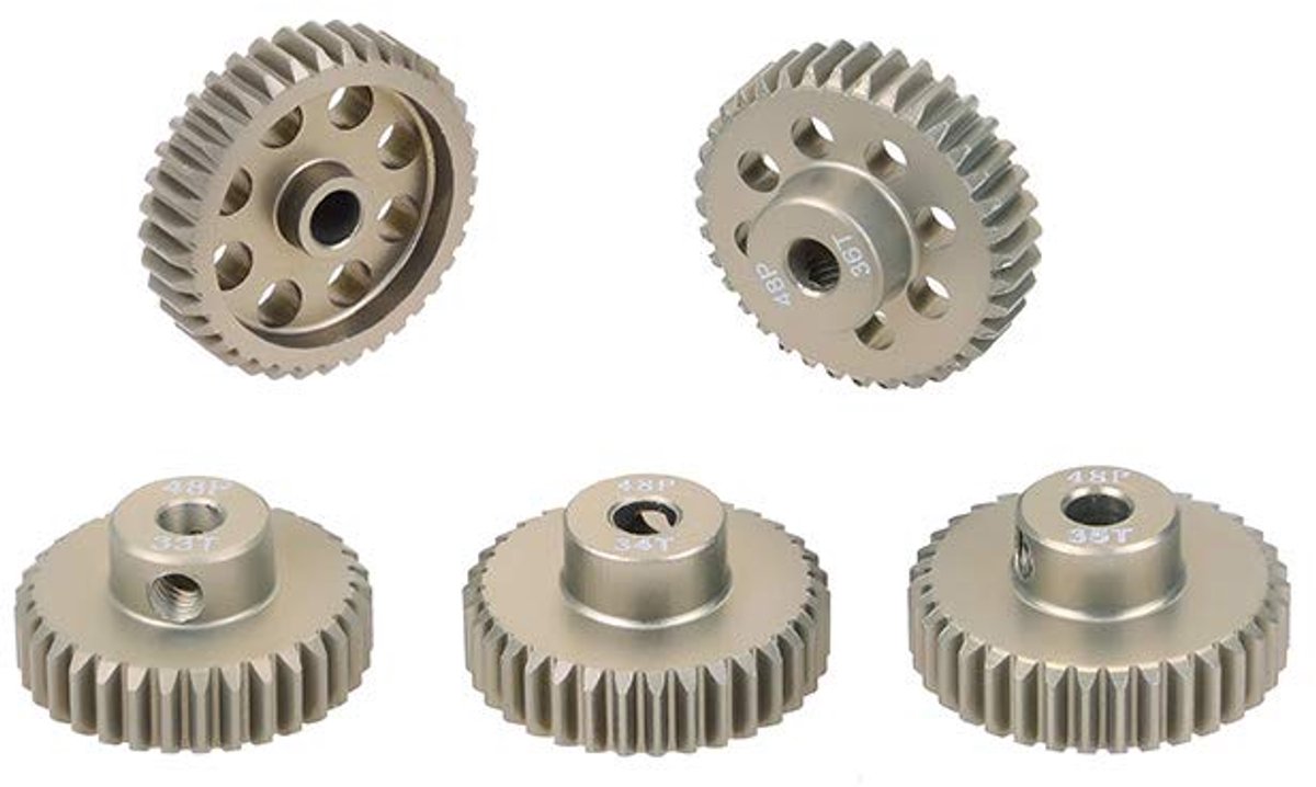 5 STKS 48DP 33 T 34 35 36 37 Pinion Motor Gear Combo Set voor 1/10 Rc Auto Geborsteld Borstelloze Motor