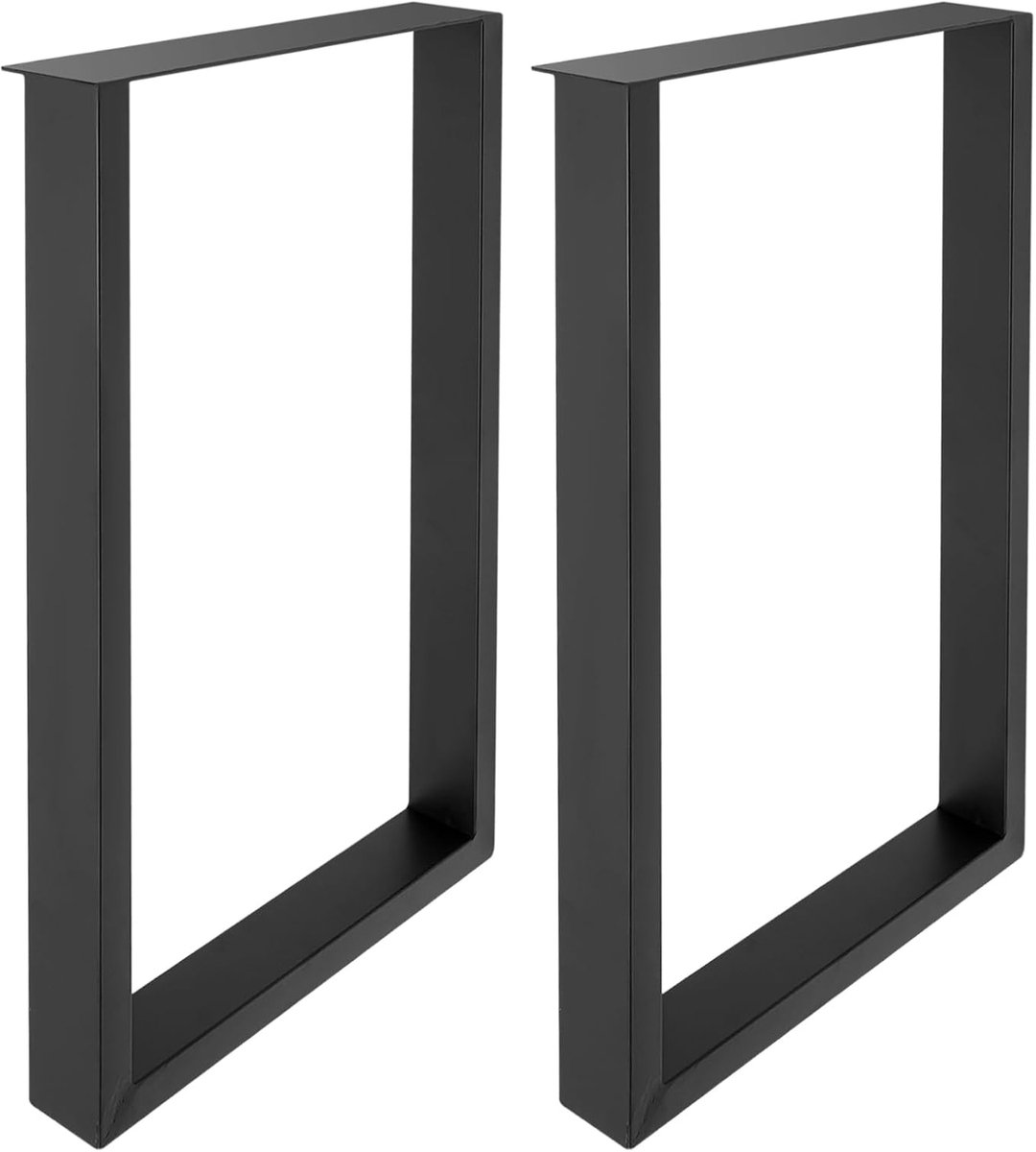 Poten, zwart, 50 x 7 x 71 cm, tafelonderstel, met 4 rubberen doppen, voor eettafel, bureau, zitbank, doe-het-zelf eettafel, salontafel
