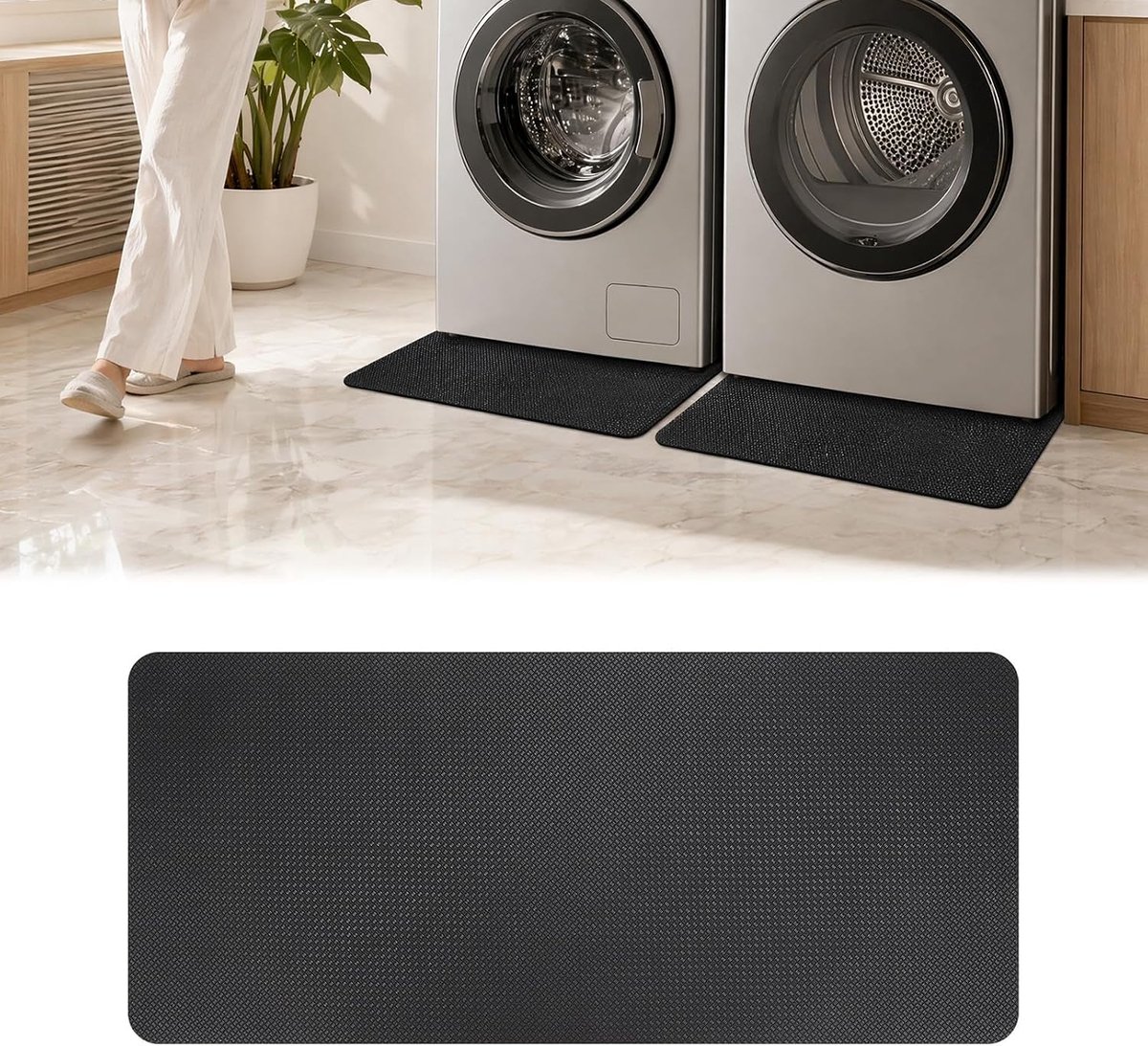 wasmachine, antislipmat, wasmachine, onderlaag, rubber, aan beide zijden, antislip, waterdicht, geluidsdemping, trillingsbescherming, voor droger en koelkast