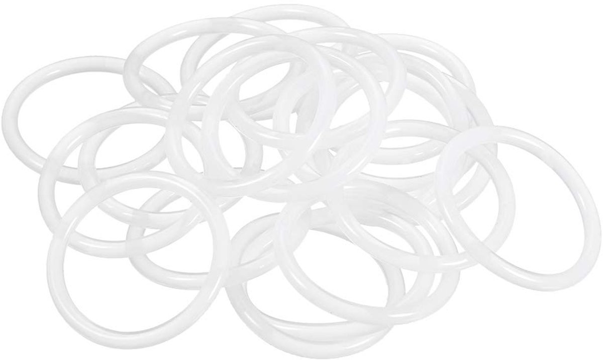 sourcing map Siliconen O-ring, 32 mm OD, 26 mm ID, breedte 3 mm, VMQ afdichting, wit, 20 stuks