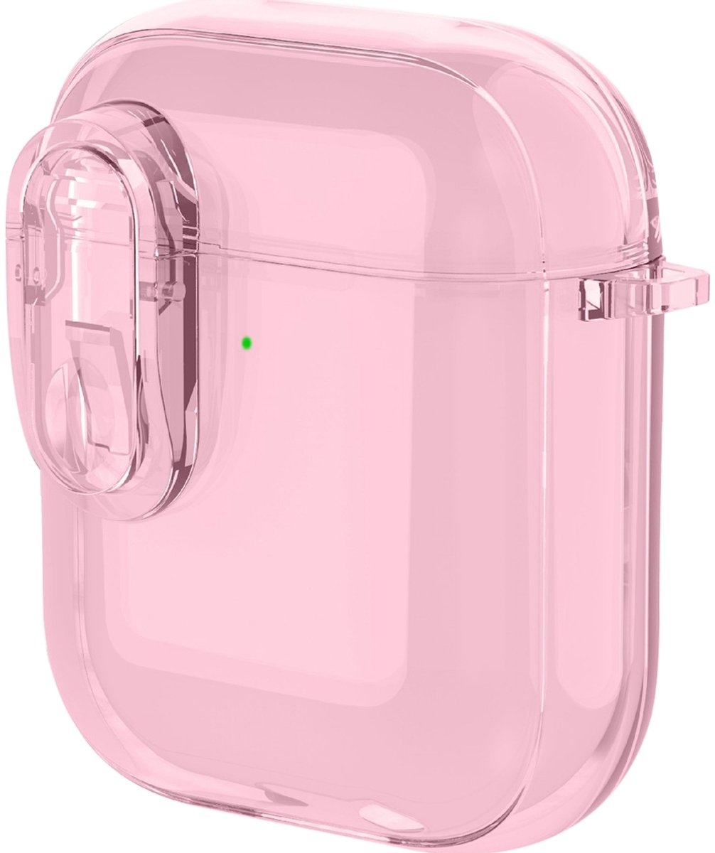 Mobigear Hoesje geschikt voor Apple AirPods 2 Hardcase Hoesje | Mobigear Crystal Clip - Roze