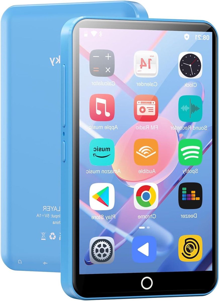 MP3-speler met Bluetooth - Muziekspeler MP4-speler - Muziek Luisteren - Android 9.0 Systeem - 4 Inch Touchscreen - Blauw