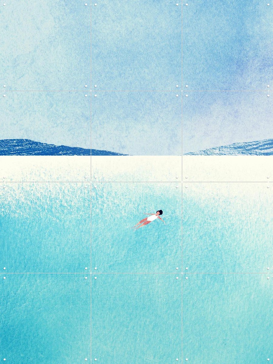IXXI Ocean Bliss, Henry Rivers - 60 x 80 cm - Gratis ophangtool - Grote wanddecoratie en posters - Minimalisme, Illustraties, Modern, Woonkamer
