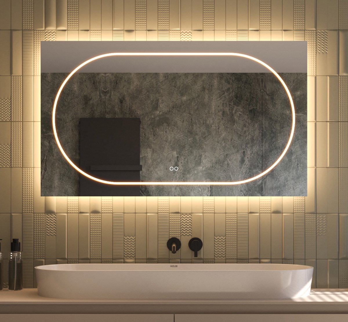 Schaere - Badkamerspiegel - LED Verlichting - Spiegel Verwarming - Touch Sensor - Dimfunctie - 120x70cm