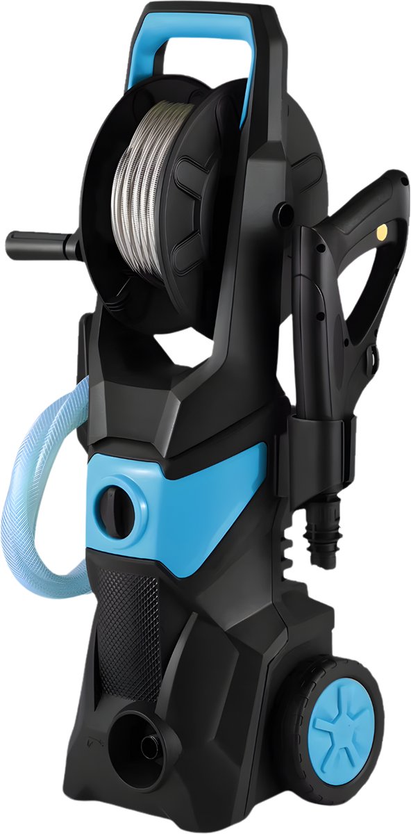 Elektrische Hogedrukreiniger 4000 PSI - Inclusief 10 m Hogedrukslang - Voor Terras, Tuin & Auto - Blauw