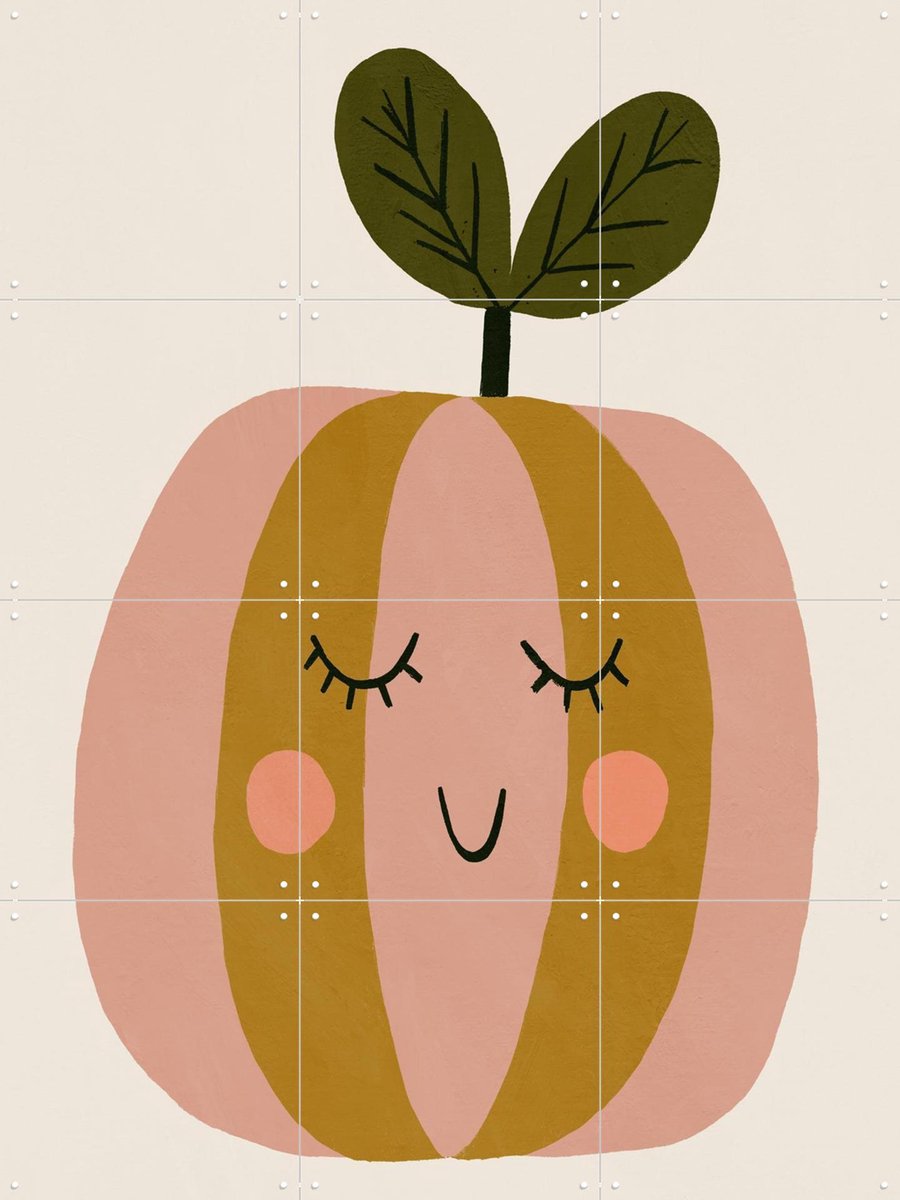 IXXI Happy Fruit, Treechild & Various - 60 x 80 cm - Gratis ophangtool - Grote wanddecoratie en posters - Kleurrijk, Illustraties, Abstract, Vintage