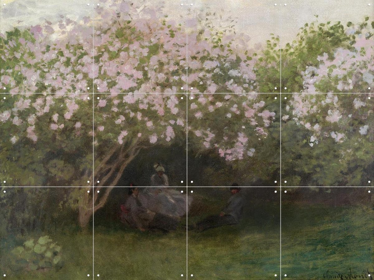 IXXI Lilacs in Grey Weather, Claude Monet & Bridgeman Images - 80 x 60 cm - Gratis ophangtool - Grote wanddecoratie en posters - Impressionisme