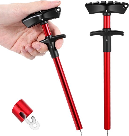 2 stuks-Hakenverwijderaar van aluminiumlegering - T-vormige hakenverwijderaar - Hakenverwijderaar - Geschikt voor buitenvissen - Rood - 23,5 × 7 cm — afbeelding 5