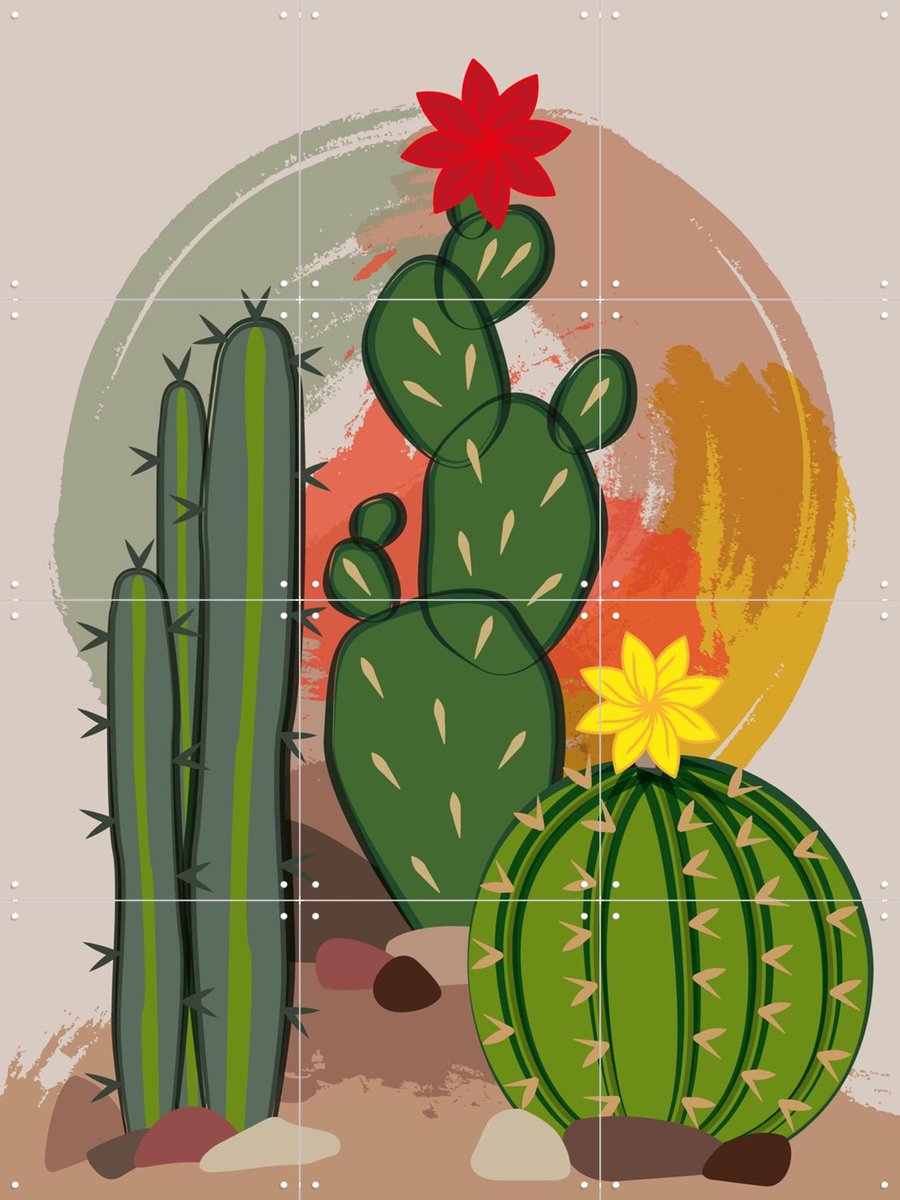 IXXI Fiesta, Markus Laible - 60 x 80 cm - Gratis ophangtool - Grote wanddecoratie en posters - Digitale Kunst, Modern, Illustraties, Studeerkamer