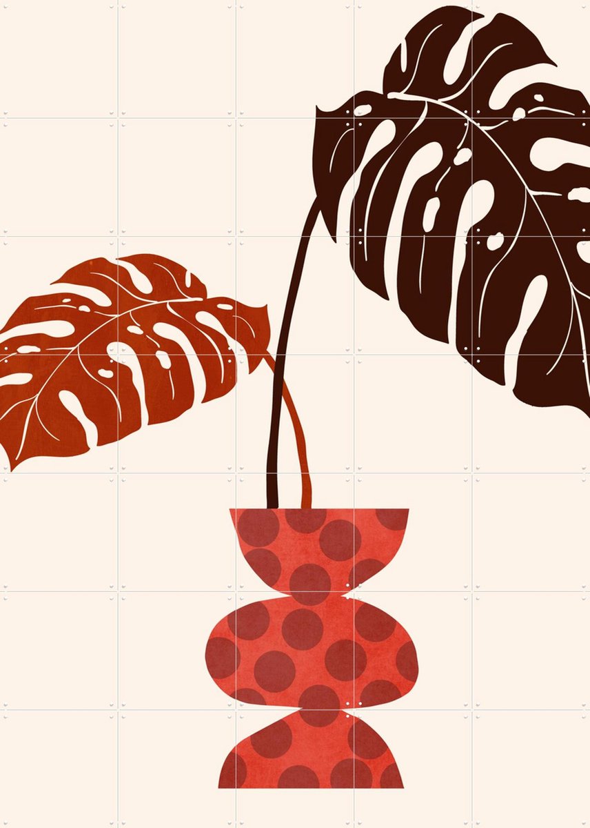 IXXI Sweet Days Rust, Kubistika - 100 x 140 cm - Gratis ophangtool - Grote wanddecoratie en posters - Illustraties, Abstract, Digitale Kunst
