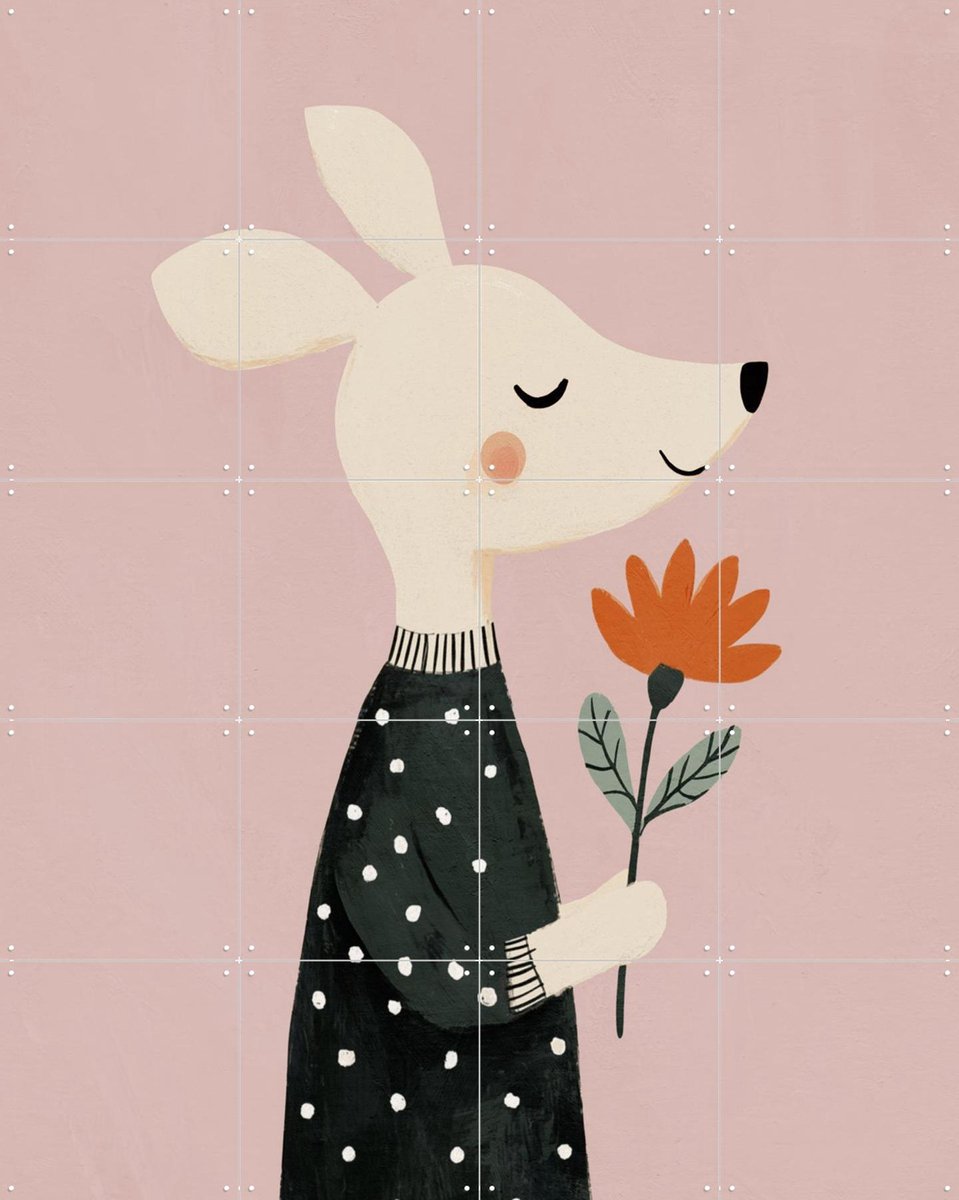 IXXI My Lovely Flower, Treechild & Various - 80 x 100 cm - Gratis ophangtool - Grote wanddecoratie en posters - Digitale Kunst, Cartoonesk