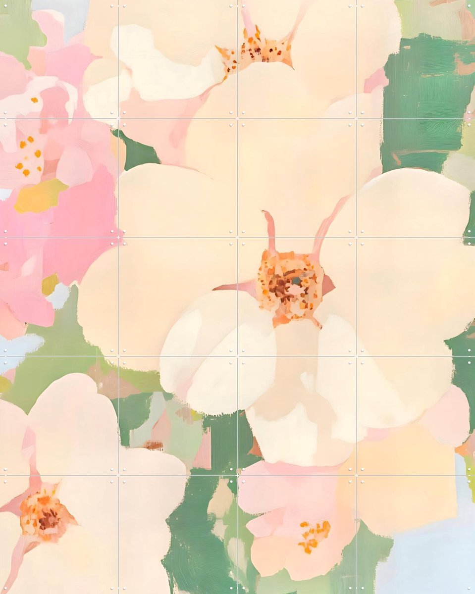 IXXI Petals of Serenity, Uma Gokhale & Various - 80 x 100 cm - Gratis ophangtool - Grote wanddecoratie en posters - Fantasierijk, Eetkamer, Woonkamer