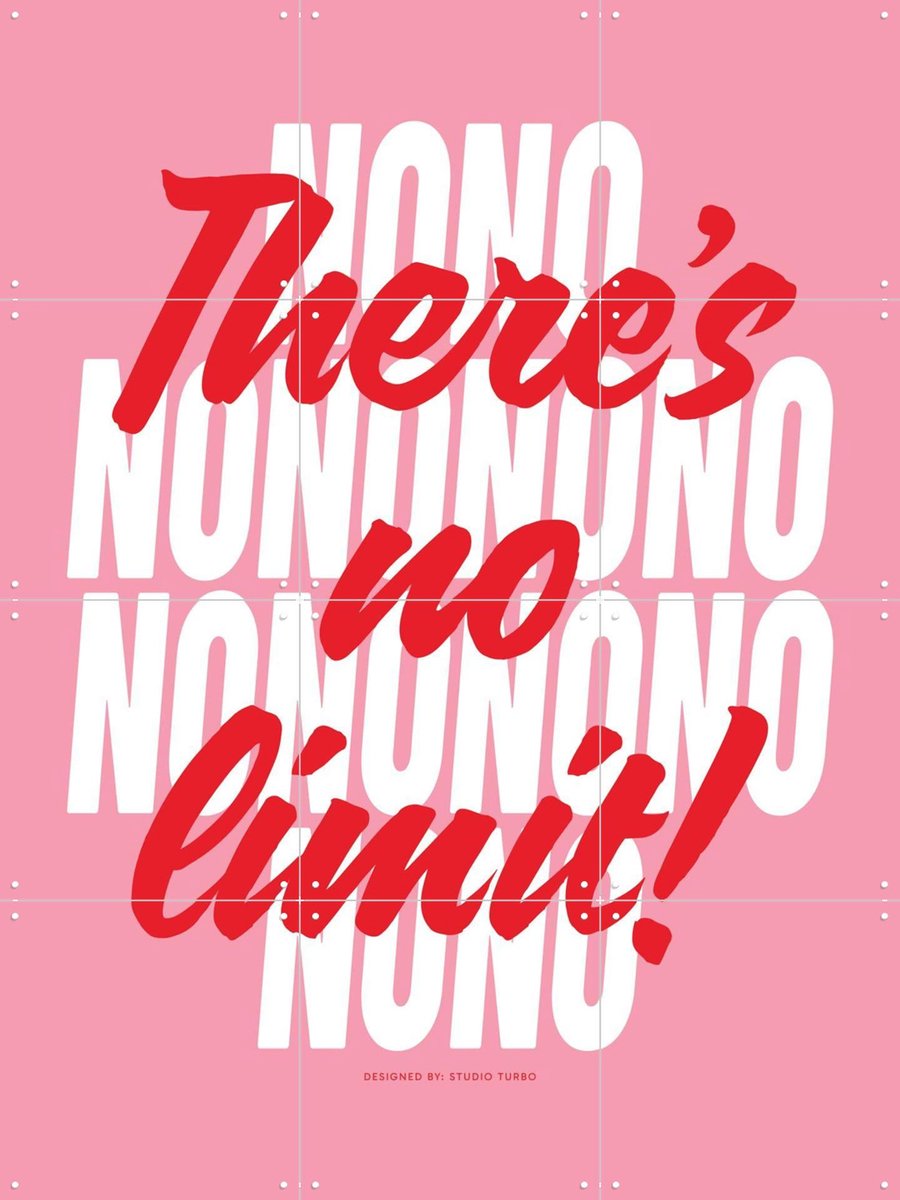 IXXI Nononono, Studio Turbo - 60 x 80 cm - Gratis ophangtool - Grote wanddecoratie en posters - Typografie, Grafisch Ontwerp, Speels, Woonkamer, Trap