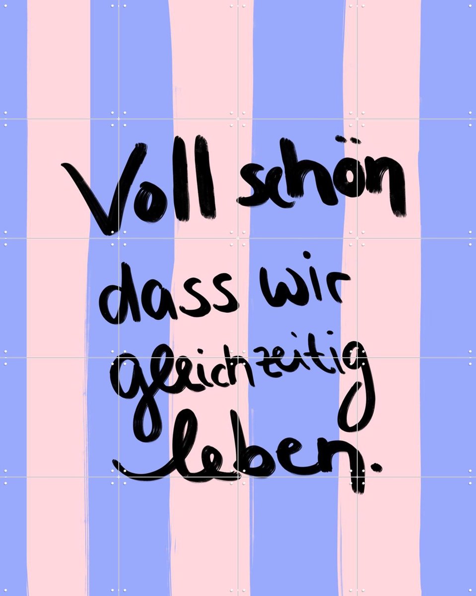 IXXI Voll Schön Dass Wir Gleichzeitig Leben - Stripes, Hej.Ibiza - 80 x 100 cm - Gratis ophangtool - Grote wanddecoratie en posters - Speels