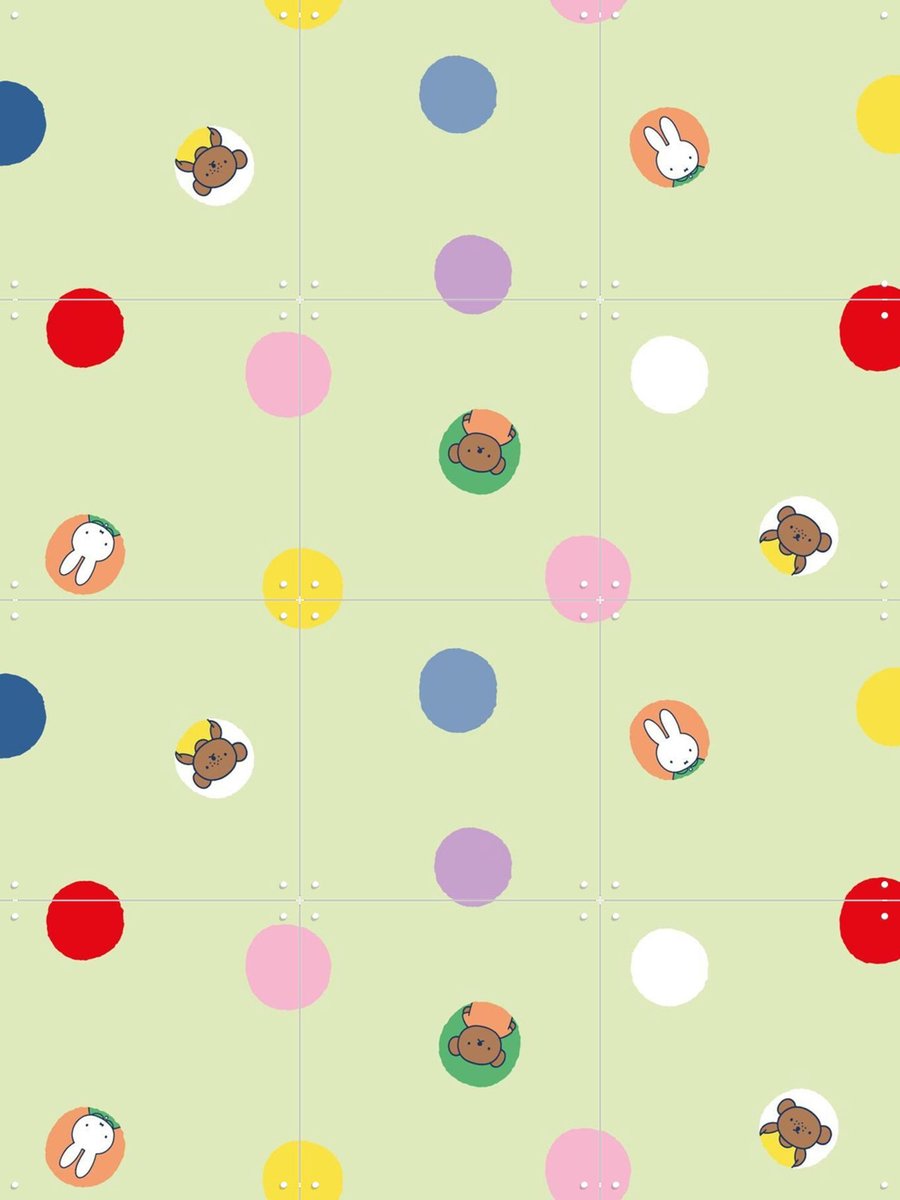 IXXI Nijntje Stippen, Nijntje - 60 x 80 cm - Gratis ophangtool - Grote wanddecoratie en posters - Speels, Kleurrijk, Babykamer, Baby, Nijntje