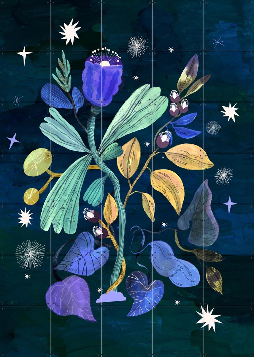 IXXI Spring Flowers Awakening, Lena Addink - 100 x 140 cm - Gratis ophangtool - Grote wanddecoratie en posters - Speels, Kleurrijk, Fantasierijk