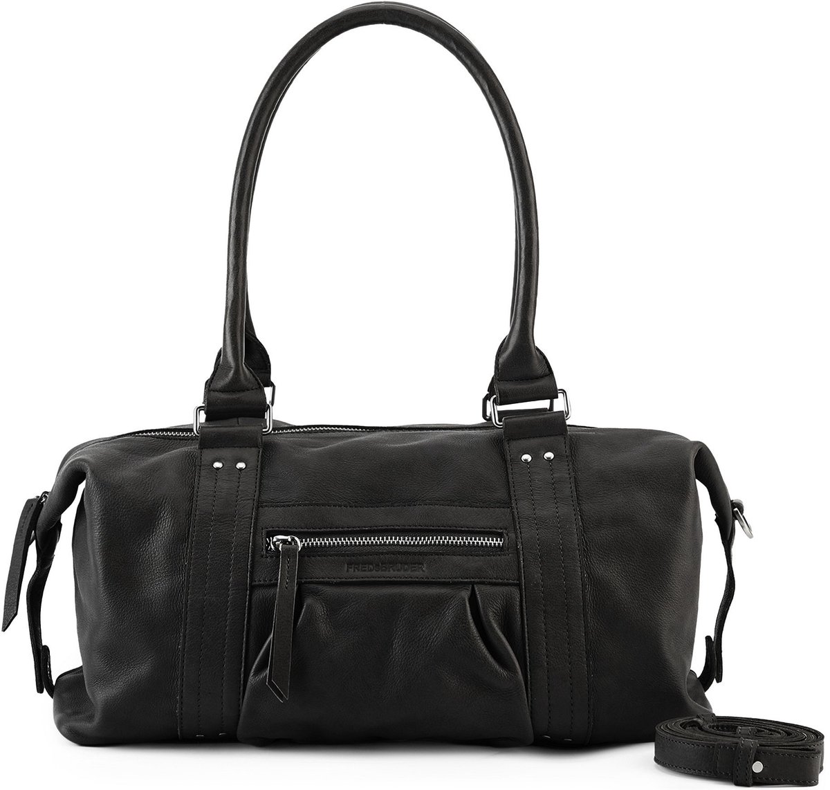 FREDsBRUDER Leren schoudertas handtas Pocket Play Collection Shoulderbag Black zwart