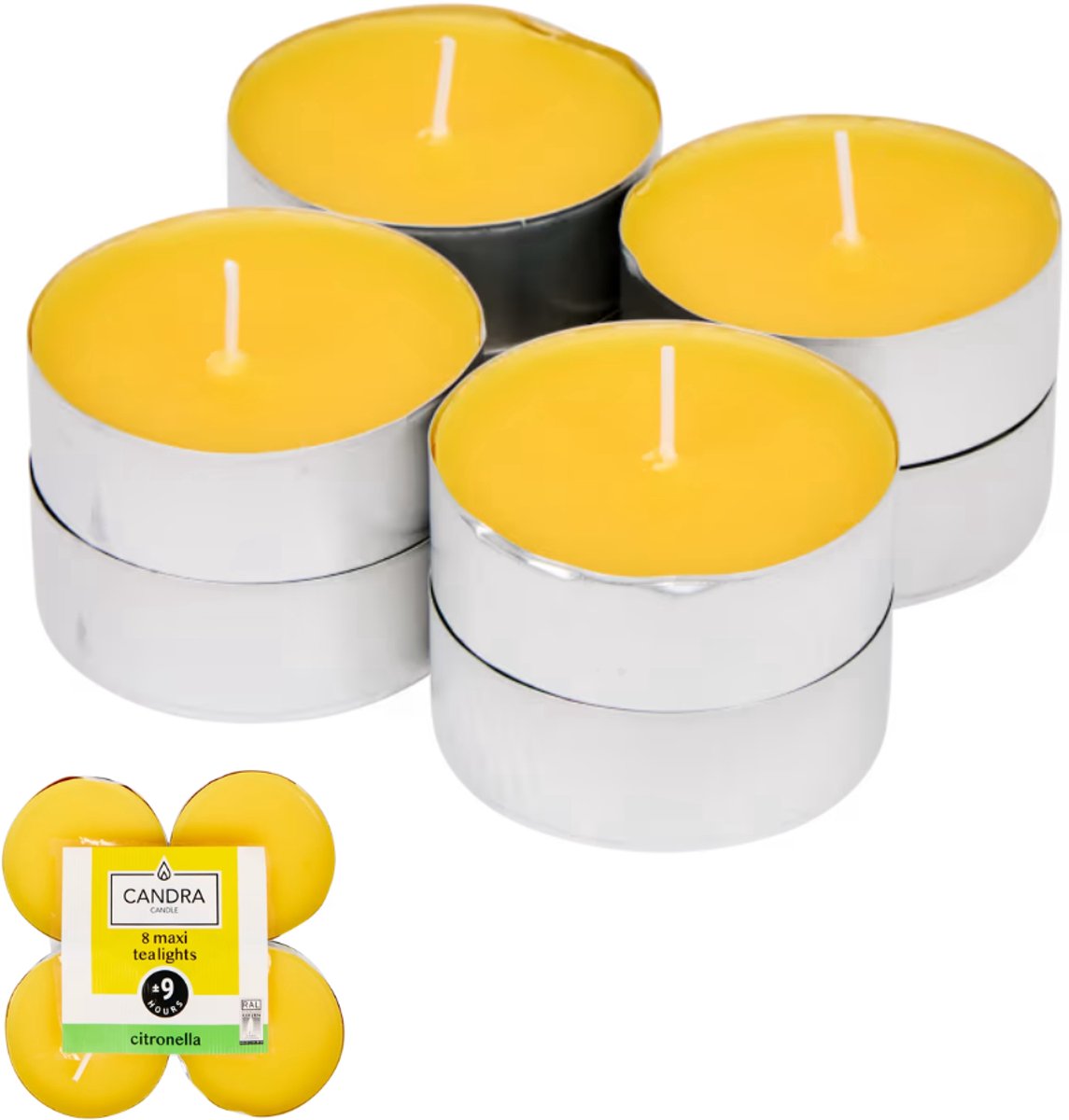 Geurtheelichten Citronella 8 stuks - Anti-mug theelicht