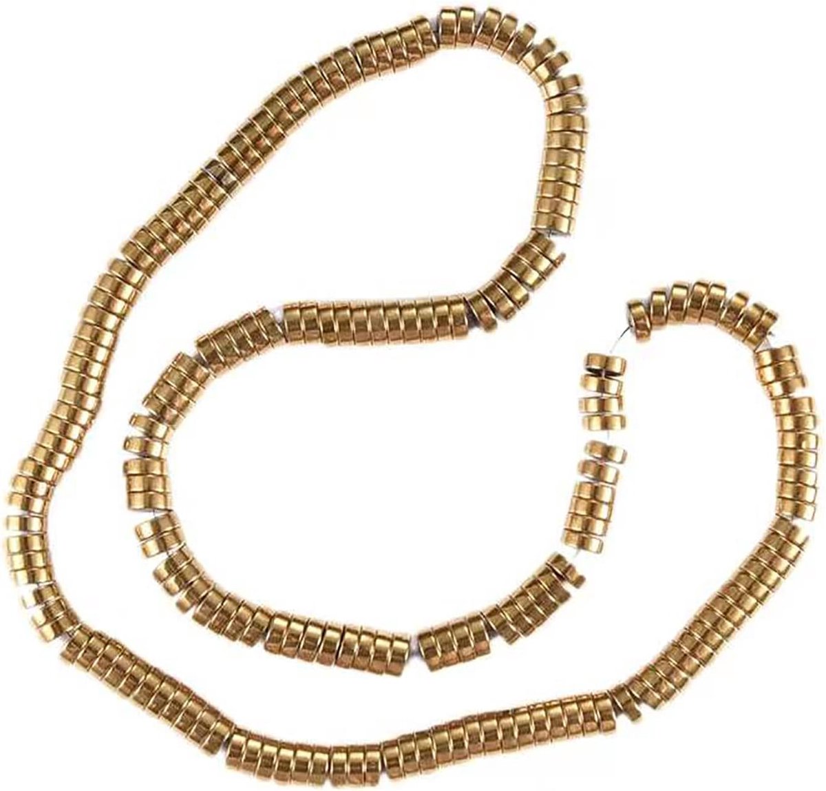 340 stuks 3 mm platte ronde gouden metalen Heishi kralen niet-magnetische synthetische hematiet spacer kralen rondelle schijf plak losse kraal streng voor surfer Bohemian DIY sieraden maken