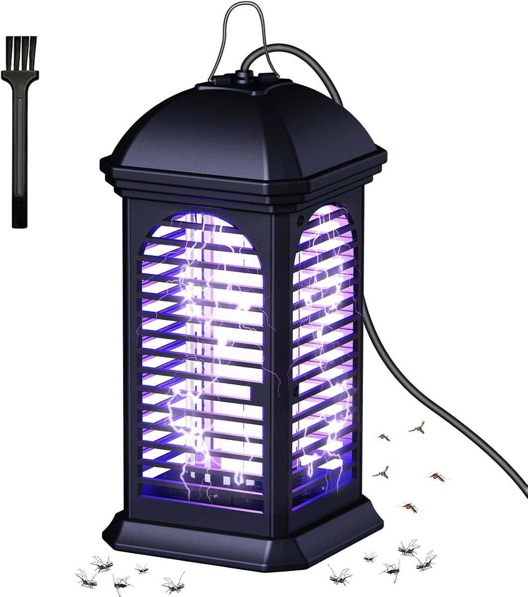 SnelShoppen - Elektrische Insectenverdelger Muggenlamp 11W UV Licht Vliegenval 360° Binnen en Buiten Insectenbestrijding met Schoonmaakborstel voor Mu