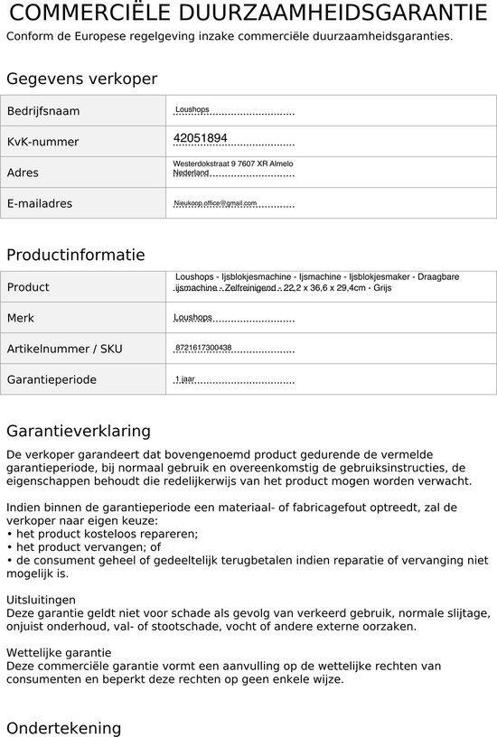Loushops - Ijsblokjesmachine - Ijsmachine - Ijsblokjesmaker - Draagbare ijsmachine - Zelfreinigend - 22,2 x 36,6 x 29,4cm - Grijs — afbeelding 5