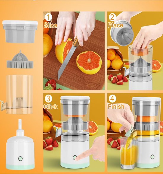 Multifunctionele Pers, Draagbare Sapcentrifuge, Oplaadbare Elektrische Sapcentrifuges, Gemakkelijk Schoon Te Maken. van Buyya — afbeelding 3