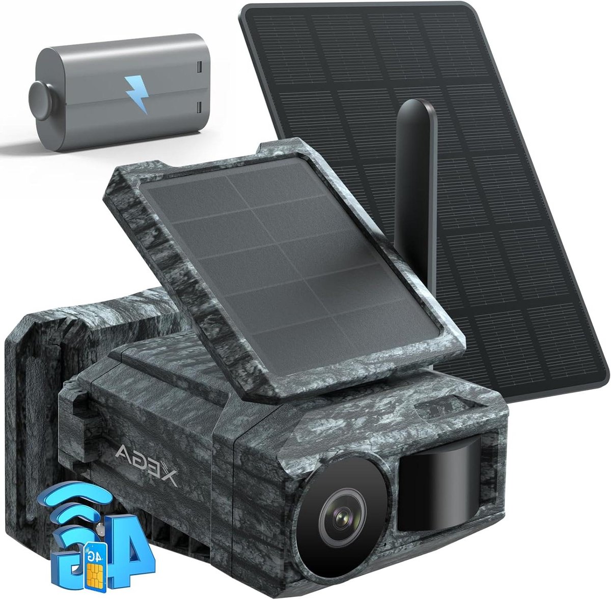 Bewakingscamera met Sim - Buiten Camera - Draadloze Observatie - Zonne-energie Werking - 2K HD Resolutie - Zilver