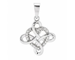 Juwelier Zwartevalk - Zilveren (gerhodineerd) hartje hanger met zirkonia stenen - 24.411