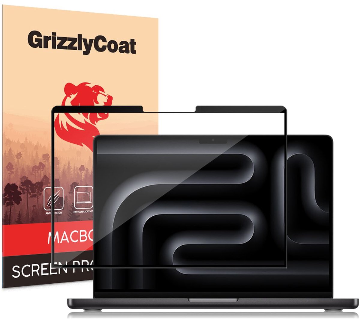 GrizzlyCoat Screenprotector geschikt voor Apple MacBook Pro 16 Inch (2021-2026) | GrizzlyCoat Premium Screenprotector Folie - Case Friendly