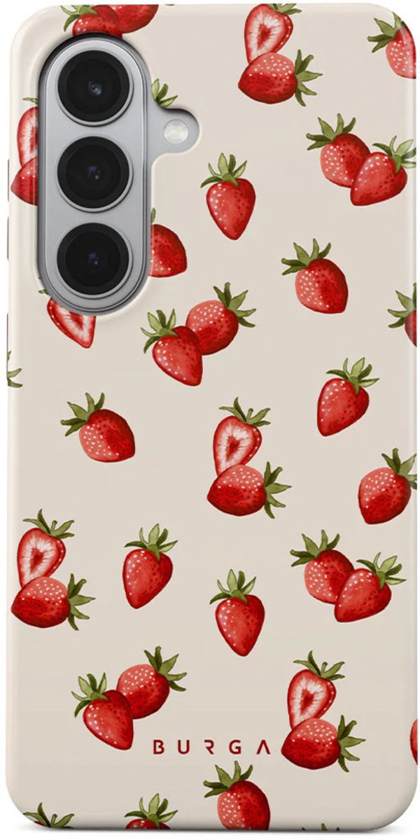 Burga Hoesje geschikt voor Samsung Galaxy S26 MagSafe Telefoonhoesje Hardcase | Burga Tough Backcover Shockproof | Geschikt voor MagSafe | Geschikt voor Draadloos Opladen met Magnetische Ring | Geschikt voor MagSafe Case - Freshly Picked | Wit,rood