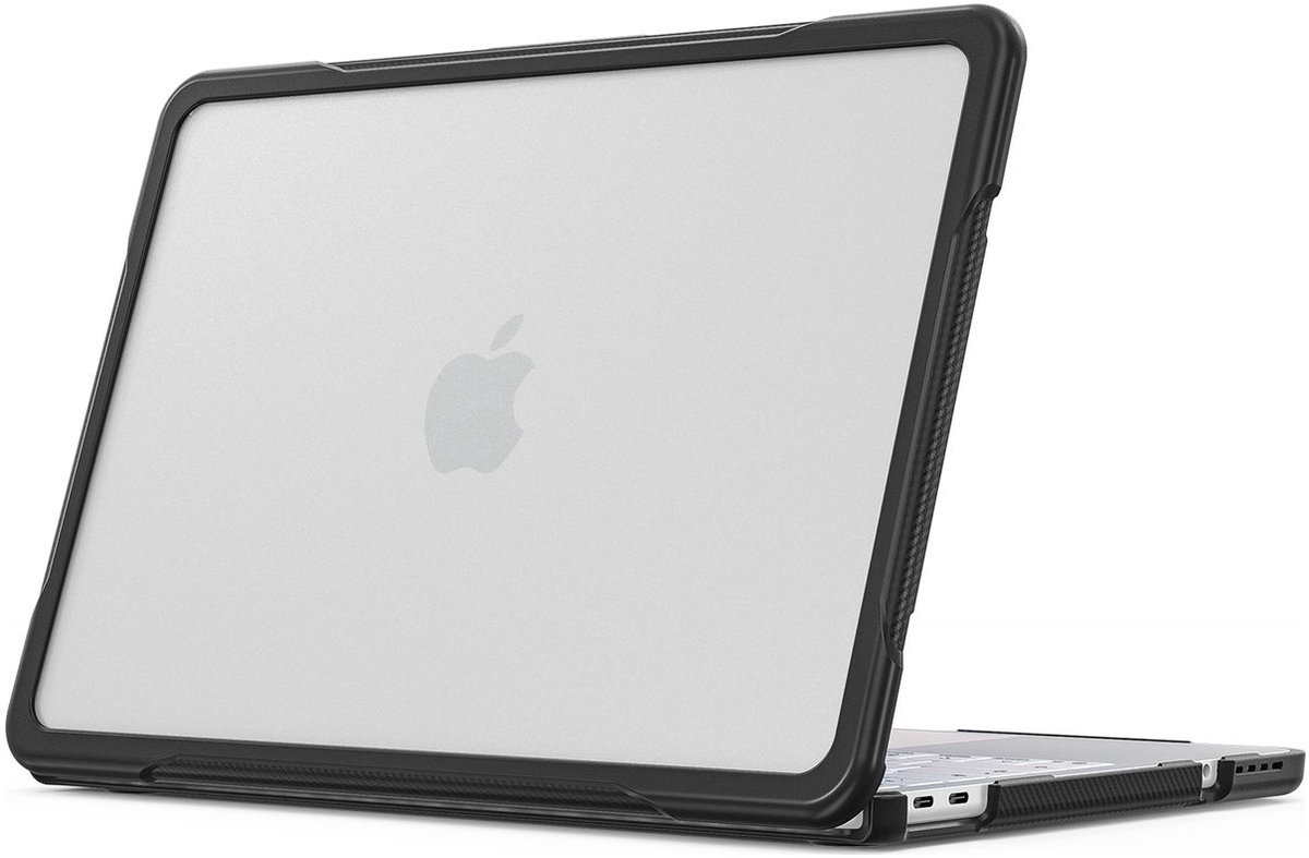 Mobigear Laptophoes geschikt voor Apple MacBook Neo 13 Inch (2026) Hoes Hardshell Laptopcover MacBook Case | Mobigear Shockproof Pro - Transparant / Zwart - Model A3404
