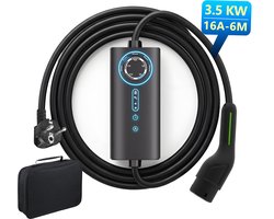 Cestovet Mobiele Thuislader - Type 2 vanaf stopcontact - 4 meter - 3,5kW 6–16A - IP67 Waterdicht - Memory & Timer functie - Thuislader elektrische auto - Incl. Draagtas