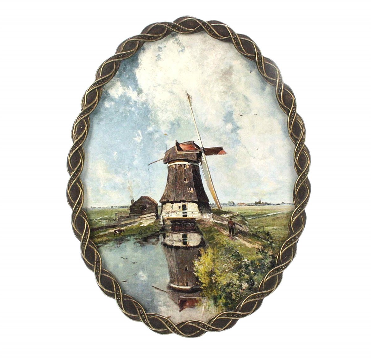 Fotolijstje ovaal ant.goudkleur 16x1,5x21cm