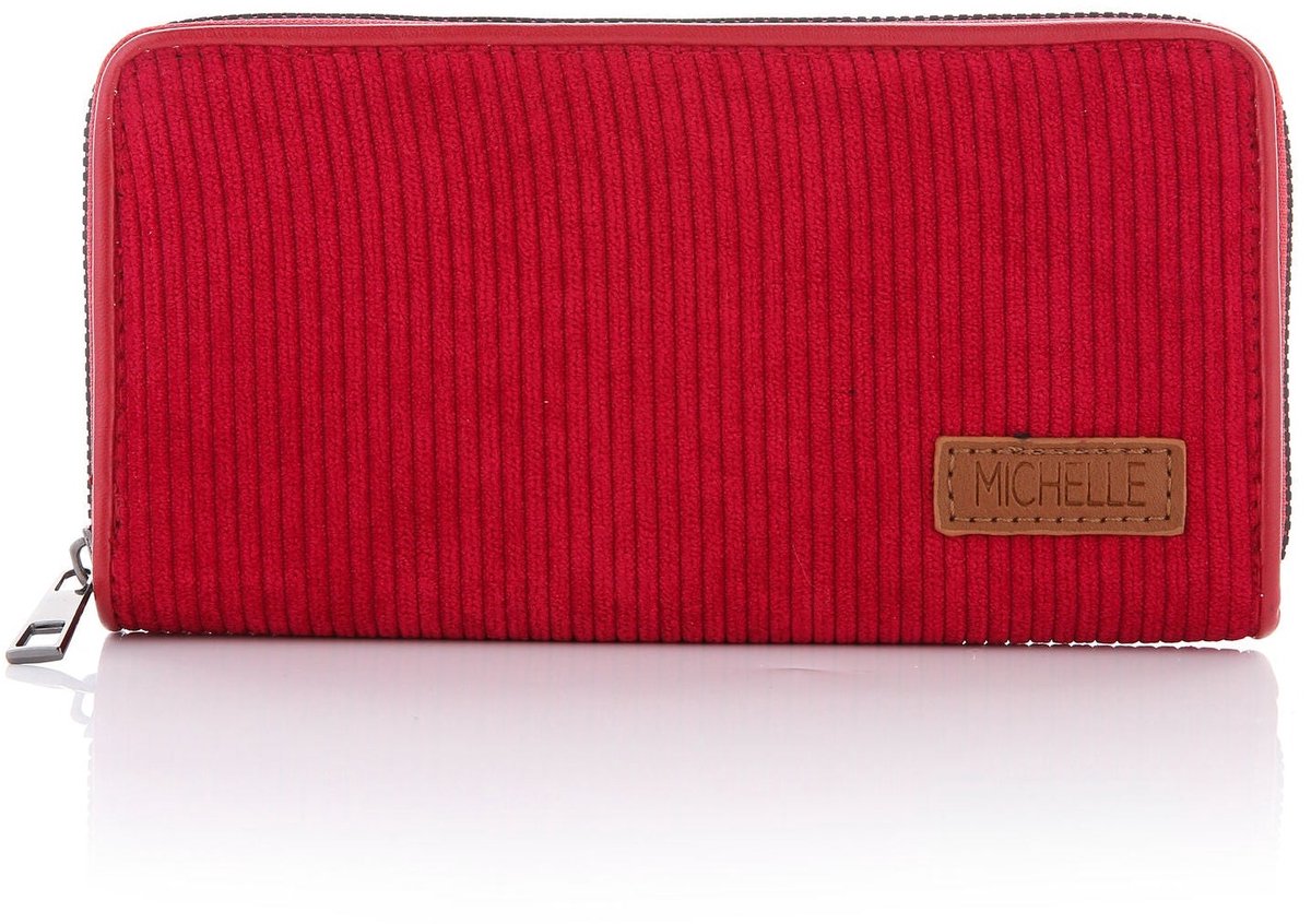 Sunset Fashion Portemonnee Corduroy rood 20x10cm