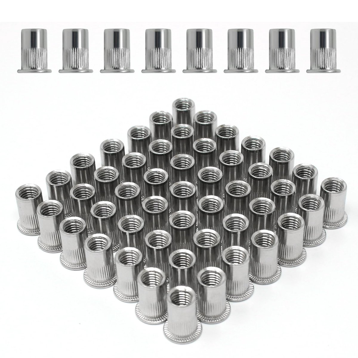 120 stuks M6 klinkmoeren 304 roestvrij staal, klinkmoeren, schroefdraaddoppen, metrische klinknagel groef, schroefdraad rive groeffet cap voor bevestiging van meubels, decoraties, handwerk (M6)