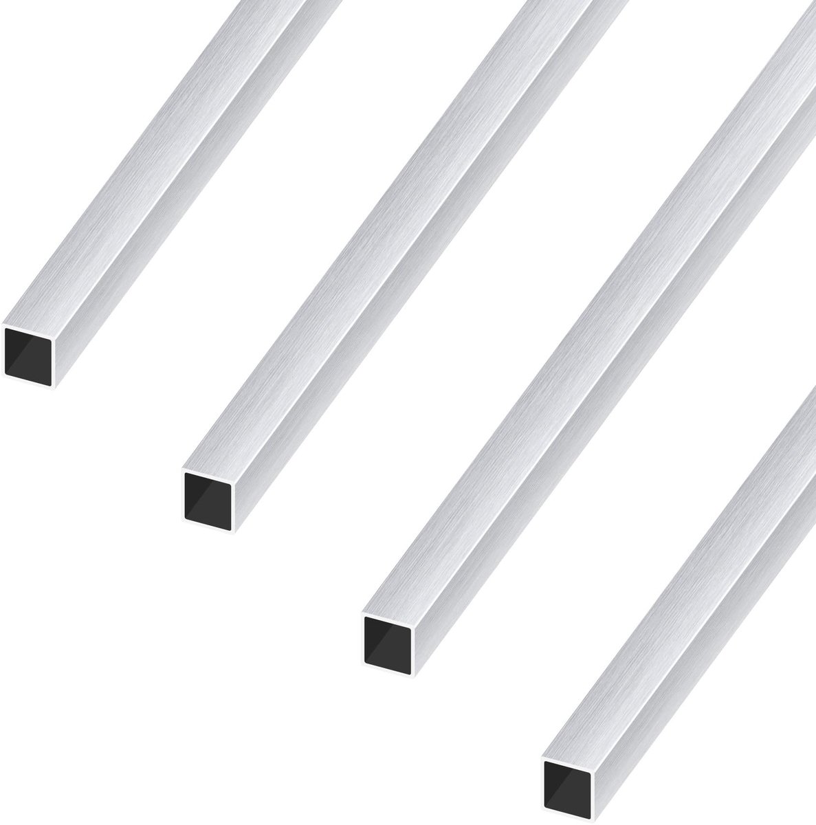 Aluminium buis, 12 mm x 12 mm x 1 mm wanddikte, 300 mm lengte holle vierkante aluminium buis, geschikt voor doe-het-zelf modellen woondecoratie, 4 stuks