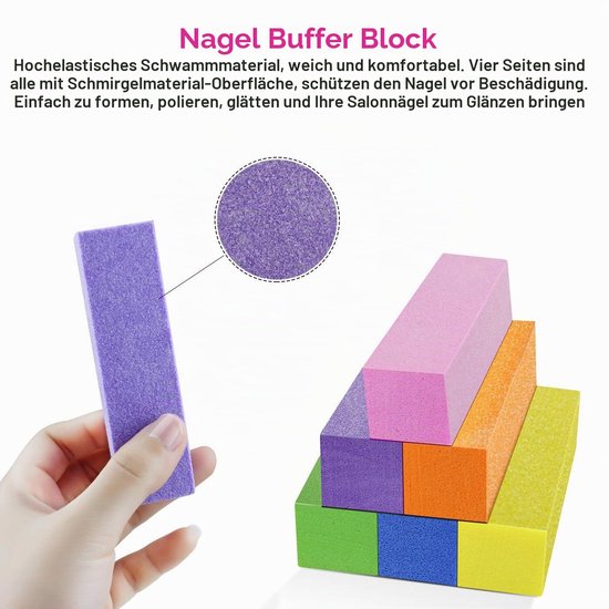 Buffers - Professionele nagelvijlen Blok voor het polijsten van nagels, Manicure-instrumenten voor nail art Gel Suit voor thuis en in salons — afbeelding 2
