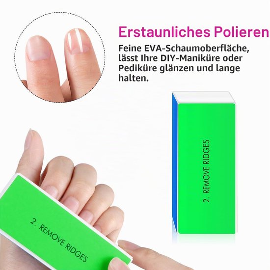 Buffers - Professionele nagelvijlen Blok voor het polijsten van nagels, Manicure-instrumenten voor nail art Gel Suit voor thuis en in salons — afbeelding 3